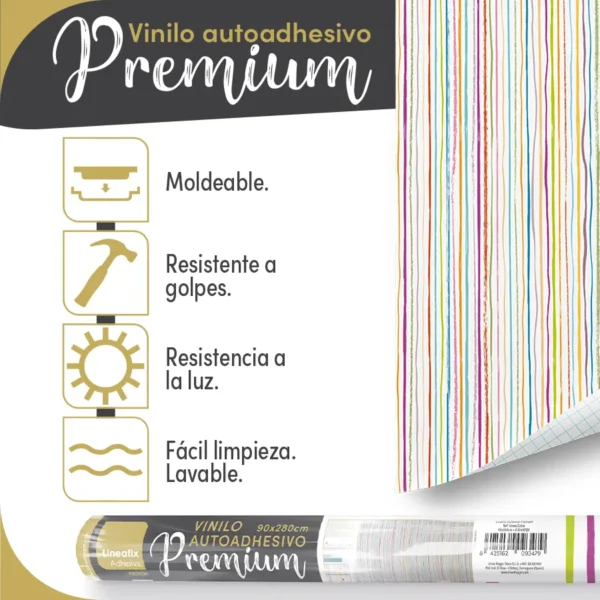 Vinilo autoadhesivo Premium LINEA COLOR - lineahogar - Lineafix Adhesive Premium - imagen producto