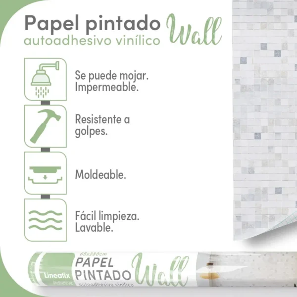 Papel pintado vinílico Marmor Tiny - lineahogar - Lineafix Adhesive Wall - imagen producto