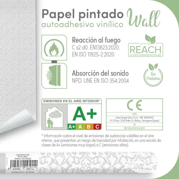 Papel pintado vinílico Stary white - lineahogar - Lineafix Adhesive Wall - imagen producto