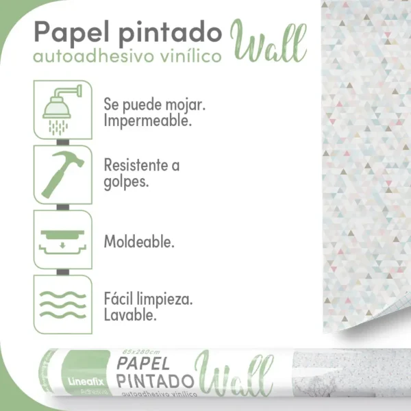 Papel pintado vinílico Trekant pasteles - lineahogar - Lineafix Adhesive Wall - imagen producto