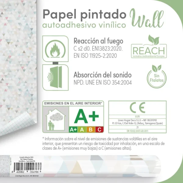Papel pintado vinílico Trekant pasteles - lineahogar - Lineafix Adhesive Wall - imagen producto